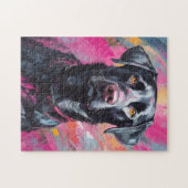 Puzzle Black Lab Portrait Art Moderne (Horizontal)