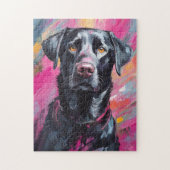 Puzzle Black Lab Portrait Art Moderne (Vertical)