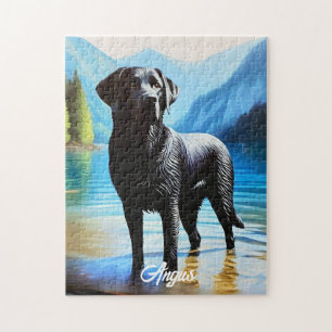 Puzzle Black Labrador et Lake