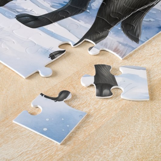 Puzzle Black Labrador Retriever mignon chien de Noël (Côté)