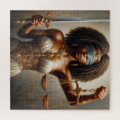 Puzzle Black Lady Justice With Scales and Blindfold (Horizontal)