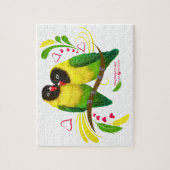 Puzzle Black Masked Lovebirds (Vertical)