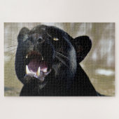 Puzzle Black Panther with teeth showing and yellow eyes (Horizontal)