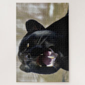 Puzzle Black Panther with teeth showing and yellow eyes (Vertical)