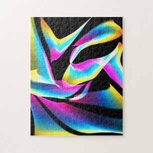 Puzzle Black pink and yellow abstract
