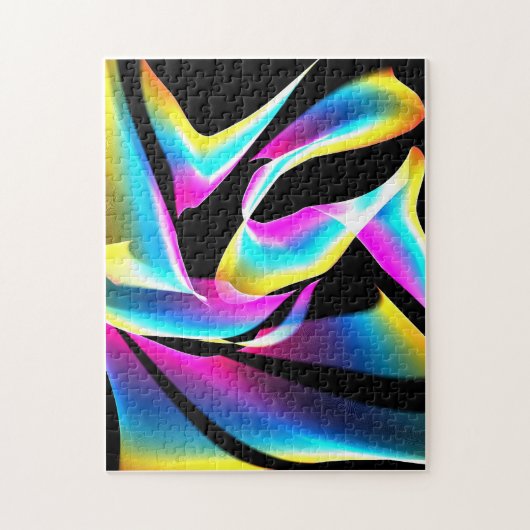 Puzzle Black pink and yellow abstract (Vertical)