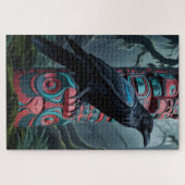 Puzzle Black Raven et Totem Poteau Art de la faune (Horizontal)