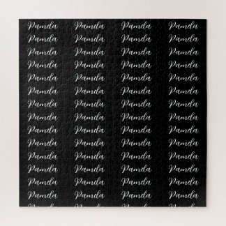 Puzzle Black Red Minimalist Ajouter un nom personnalisé