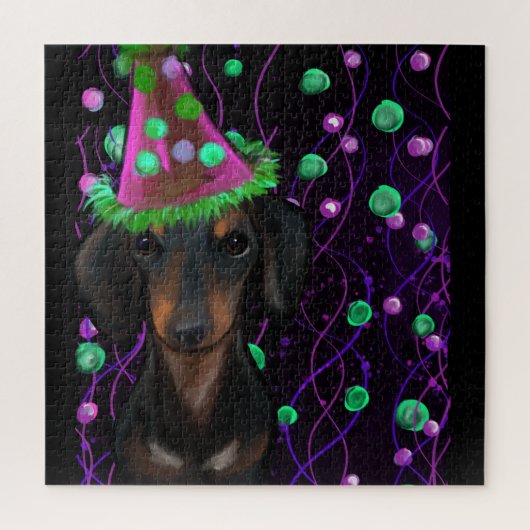Puzzle Black & Tan Doxie (Vertical)