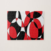 Puzzle Black, white and red ellipticals (Horizontal)