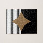 Puzzle Black White Colorblock & Brown Diamond (Horizontal)