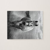 Puzzle Black White Runse Horse Freedom (Horizontal)