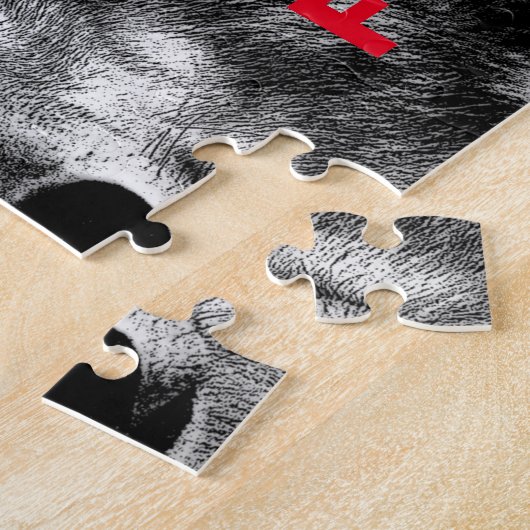 Puzzle Black & White Wolf Eye Artwork (Côté)