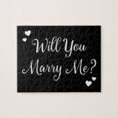 Puzzle Black Will You Marry Me Gothic Mariage Proposition (Horizontal)