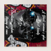 Puzzle Black Women's Quote | City Skyline in Sunglasses (Horizontal)