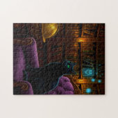 Puzzle BlacknCat à la bibliothèque (Horizontal)