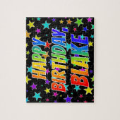 Puzzle "BLAKE" Prénom, Amusant "HEUREUX ANNIVERSAIRE" (Vertical)