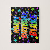 Puzzle "BLAKE" Prénom, Fun "Joyeux Anniversaire" (Vertical)