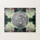 Puzzle Blanc Azalea Fleurs Cadre Ajouter Votre Photo (Horizontal)