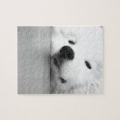 Puzzle Blanc de chien de photo de Samoyed (Horizontal)