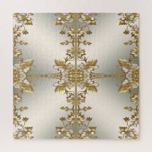 Puzzle blanc floral or orné puzzle (Vertical)