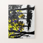 Puzzle Blanc noir Abstrait jaune et violet pour enfants (Vertical)