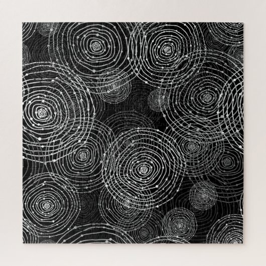 Puzzle Blanc Noir : Formes Rondes Simples. (Vertical)