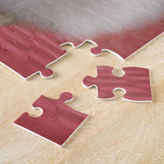 Puzzle Blanc Poméranien Lily Fleurs Chien Art (Côté)