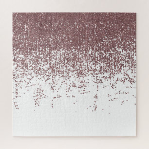 Puzzle Blanc rose Ombre de parties scintillantes d'or de