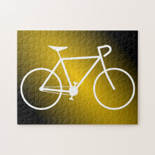 Puzzle blanc simple de silhouette de bicyclette