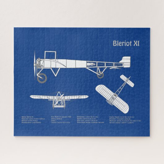 Puzzle Bleriot XI - Plan de dessin plan d'avion ABD (Horizontal)