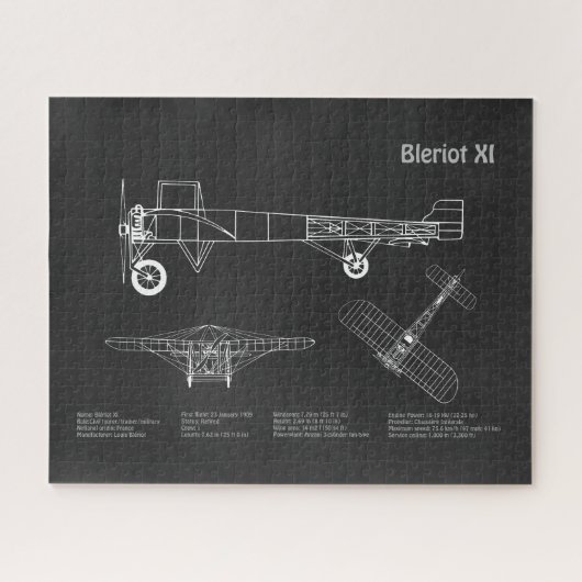 Puzzle Bleriot XI - Plans de dessin du plan directeur de (Horizontal)