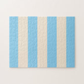 Puzzle Bleu bébé et rayures blanc antique (Horizontal)