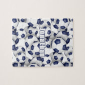 Puzzle bleu blanc équipe couleurs filles garçons soccer (Horizontal)