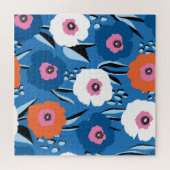 Puzzle Bleu Blanc Rouge : Scandinave Florale. (Horizontal)