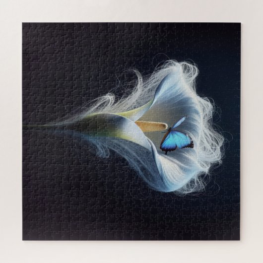 Puzzle Bleu Bleu Papillon Morpho Commun En Lily (Horizontal)