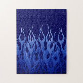 Puzzle Bleu cool sur Blue Racing Flames décorative (Vertical)