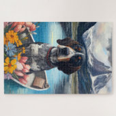 Puzzle Bleu Coonhound sur une pagaie : une aventure Pitto (Horizontal)