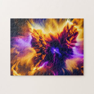 Puzzle Bleu cosmique Nébuleuse pourpre rouge éclate dans 