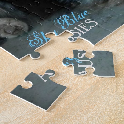 Puzzle bleu d'Australiens de Merle (Côté)