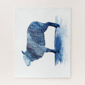Puzzle Bleu de cobalt Animaux de ferme - Moutons (Vertical)