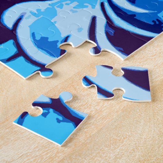 Puzzle Bleu de poisson orange Koi (Côté)