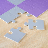 Puzzle Bleu doux et À damiers lavande (Côté)