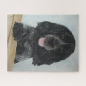 Puzzle bleu english cocker spanial très mignon chien (Horizontal)