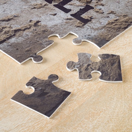 Puzzle bleu et beige Abstrait (mur fissuré) (Côté)