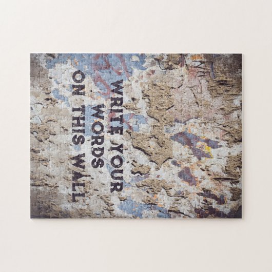 Puzzle bleu et beige Abstrait (mur fissuré) (Horizontal)