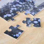 Puzzle Bleu et blanc imaginaire ballerine avec fleurs ros (Côté)