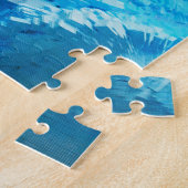 Puzzle Bleu et blanc Mélange d'art Abstrait (Côté)