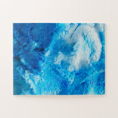 Puzzle Bleu et blanc Mélange d'art Abstrait (Horizontal)