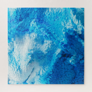 Puzzle Bleu et blanc Mélange d'art Abstrait